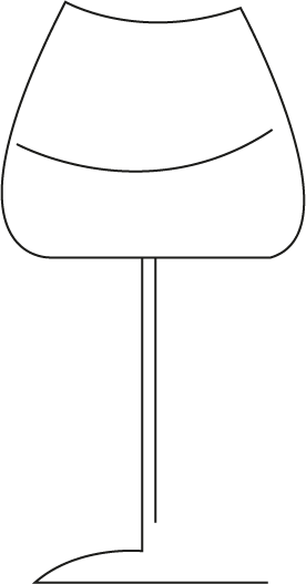 Zeitwein: Rotweinglas-Zeichnung Logo
