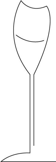 Zeitwein: Schaumweinglas-Zeichnung Logo