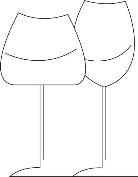 Zeitwein: Weiß- und Rotweinglas-Zeichnung Logo